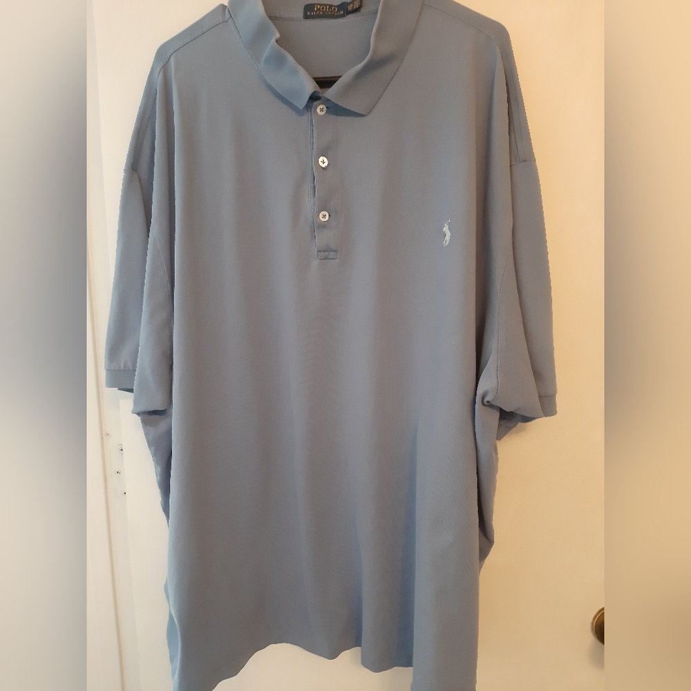 Polo Ralph Lauren Size 5XB5G short sleeve  blue cotton shirt 33" Long Chest 35"